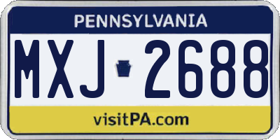 PA license plate MXJ2688