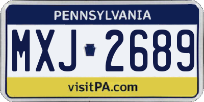 PA license plate MXJ2689