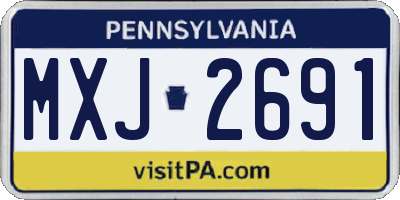PA license plate MXJ2691
