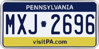 PA license plate MXJ2696