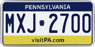 PA license plate MXJ2700