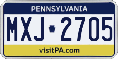PA license plate MXJ2705