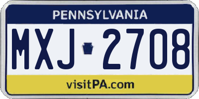 PA license plate MXJ2708
