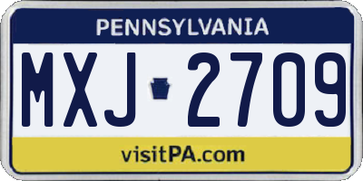 PA license plate MXJ2709