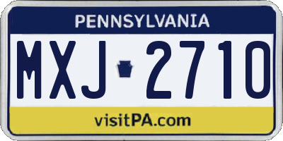 PA license plate MXJ2710