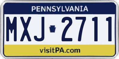 PA license plate MXJ2711