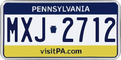 PA license plate MXJ2712