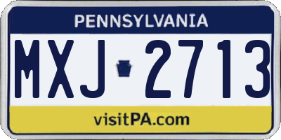 PA license plate MXJ2713