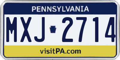 PA license plate MXJ2714