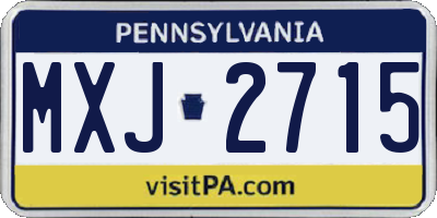 PA license plate MXJ2715