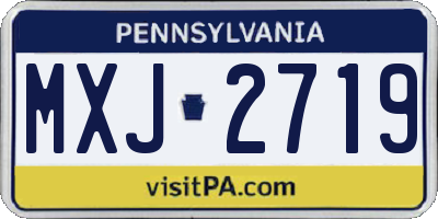 PA license plate MXJ2719