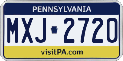PA license plate MXJ2720