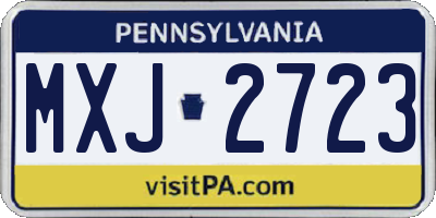 PA license plate MXJ2723