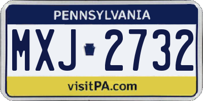 PA license plate MXJ2732