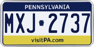 PA license plate MXJ2737