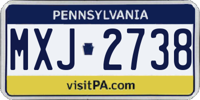 PA license plate MXJ2738