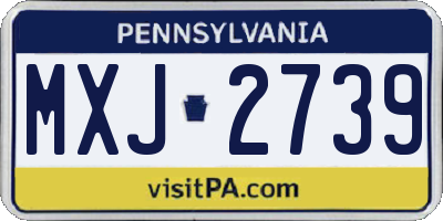 PA license plate MXJ2739