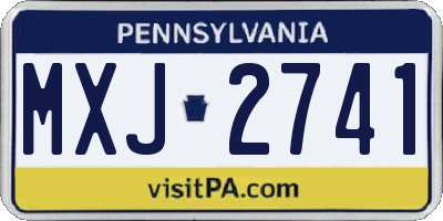 PA license plate MXJ2741