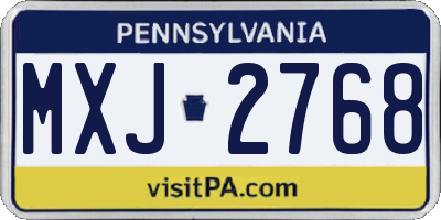 PA license plate MXJ2768