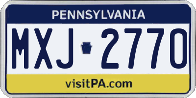 PA license plate MXJ2770