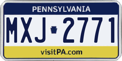 PA license plate MXJ2771