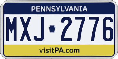 PA license plate MXJ2776