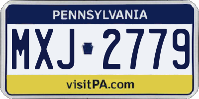 PA license plate MXJ2779