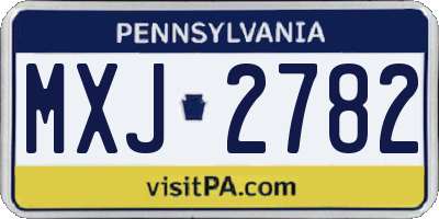 PA license plate MXJ2782
