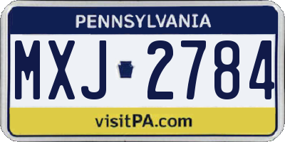 PA license plate MXJ2784