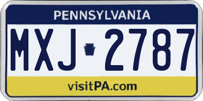 PA license plate MXJ2787