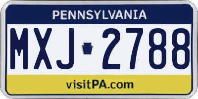 PA license plate MXJ2788