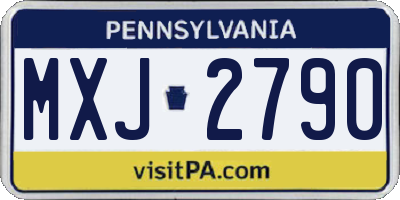 PA license plate MXJ2790