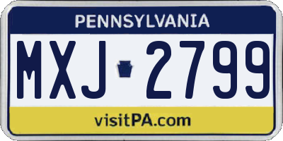 PA license plate MXJ2799
