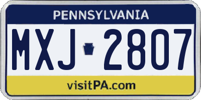 PA license plate MXJ2807