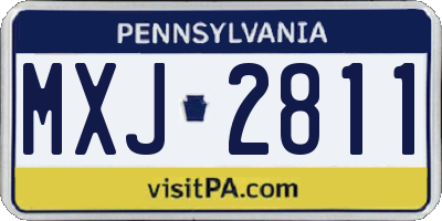 PA license plate MXJ2811