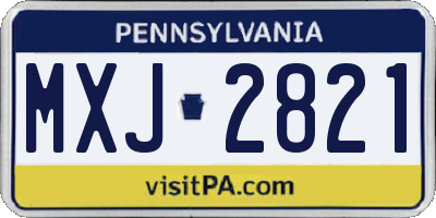 PA license plate MXJ2821