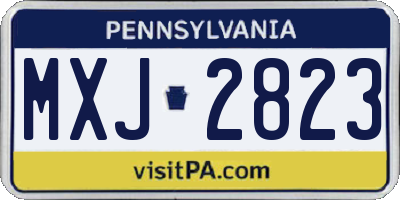 PA license plate MXJ2823