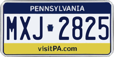 PA license plate MXJ2825