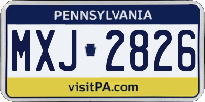 PA license plate MXJ2826