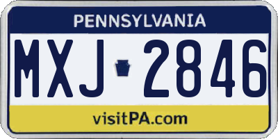 PA license plate MXJ2846