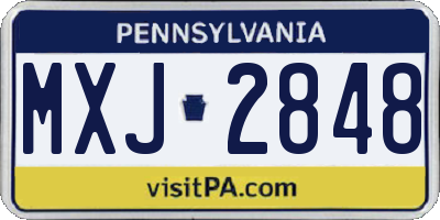 PA license plate MXJ2848