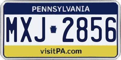 PA license plate MXJ2856