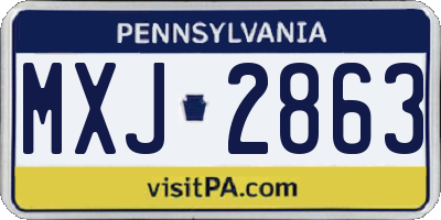 PA license plate MXJ2863