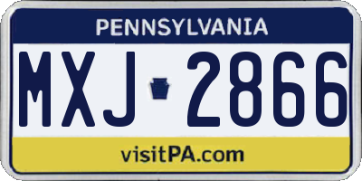PA license plate MXJ2866