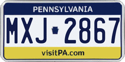 PA license plate MXJ2867
