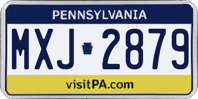 PA license plate MXJ2879