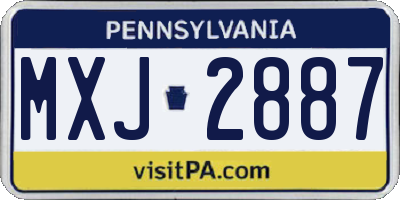 PA license plate MXJ2887