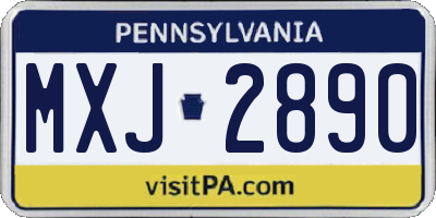 PA license plate MXJ2890