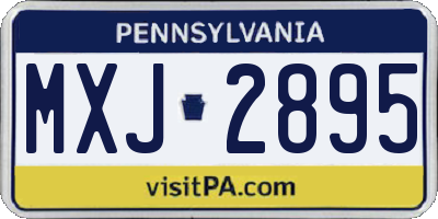 PA license plate MXJ2895