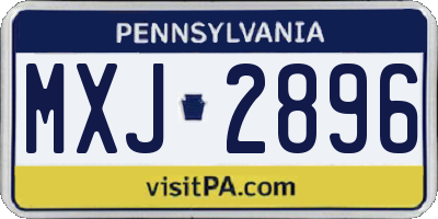 PA license plate MXJ2896